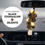 Selenite and Black Tourmaline Hanging