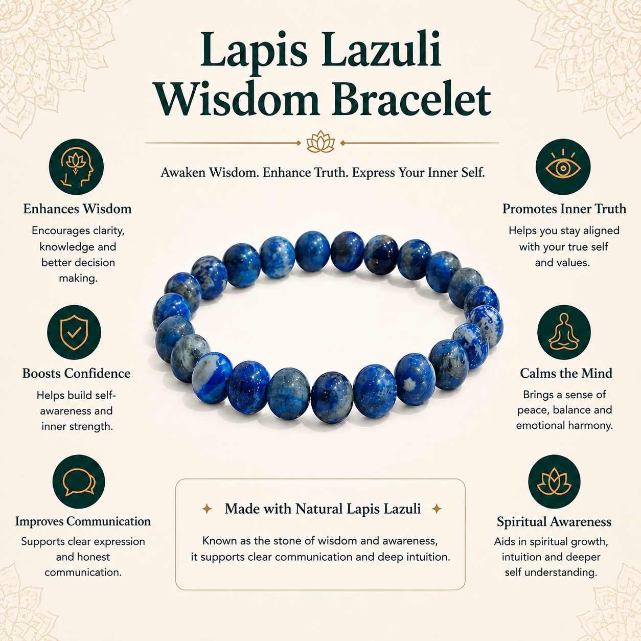 Lapis Lazuli Wisdom Bracelet