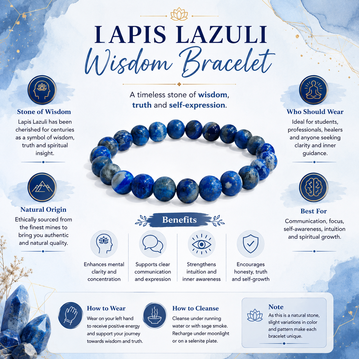 Lapis Lazuli Wisdom Bracelet